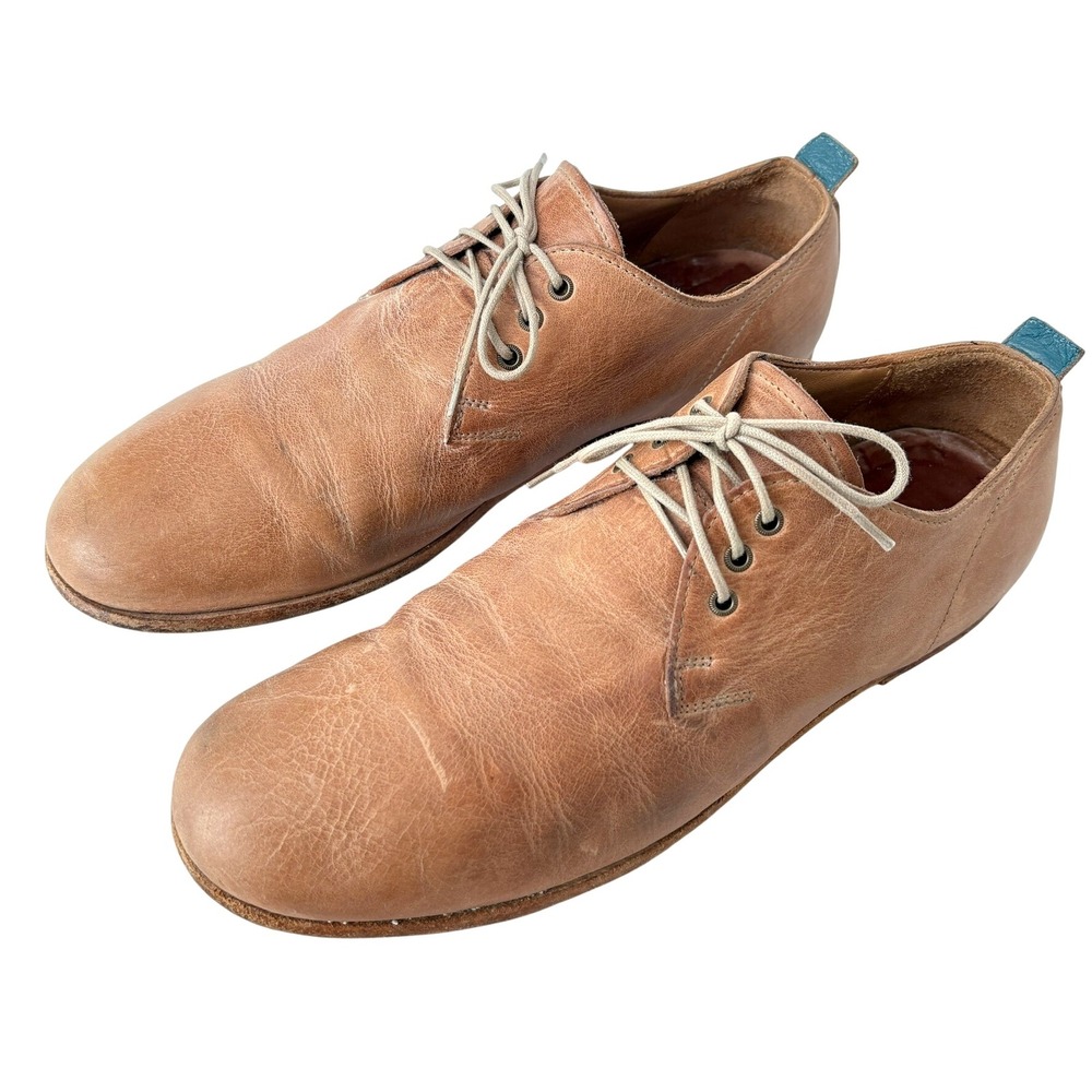 MOMA Mens Brown Leather Derby‎ Lace Up Oxford Dress Italian Shoes Casual